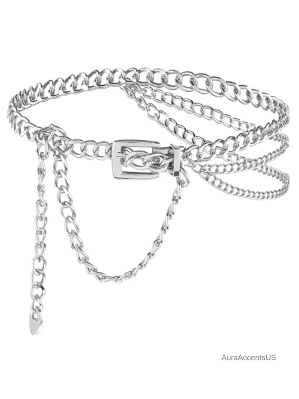 Multilayer Adjustable Metal Waist Chain Belt for Women Dresses Jeans